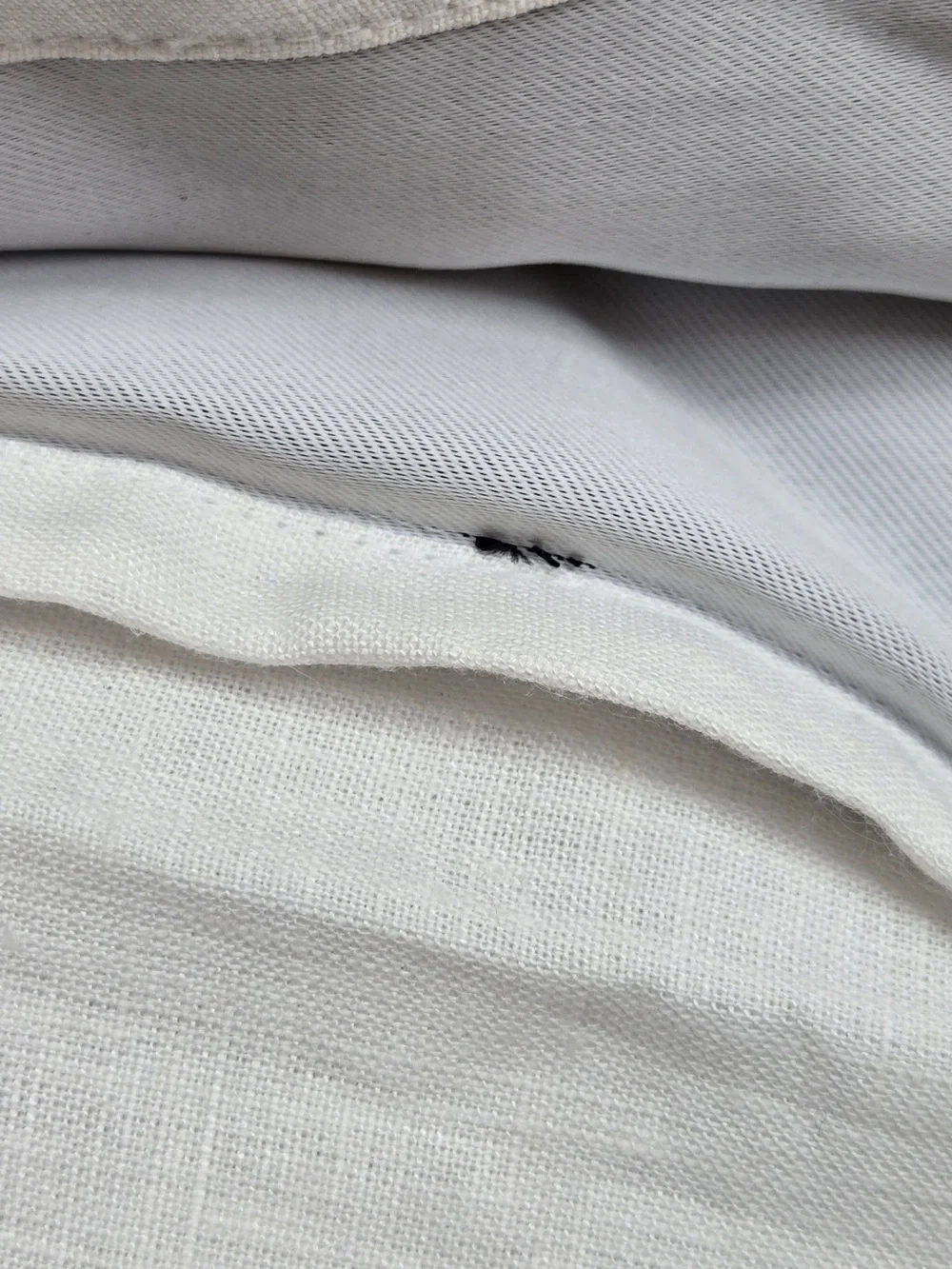 QUINCE Set Of 2 48x84 European Linen True Blackout Curtains White 9372